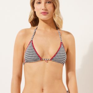 Triangle Swimsuit Top Cherry Vichy
