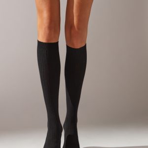 Long Ribbed Cashmere Socks