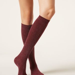 Long Ribbed Cotton Socks
