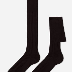Men’s Lisle Thread Ribbed Long Socks