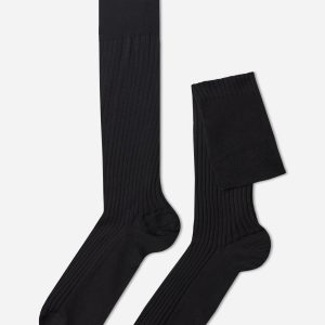 Men’s Lisle Thread Ribbed Long Socks